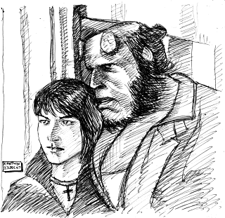 Hellboy II: The Golden Army — Drawing by Karthik Abhiram [B&W version]